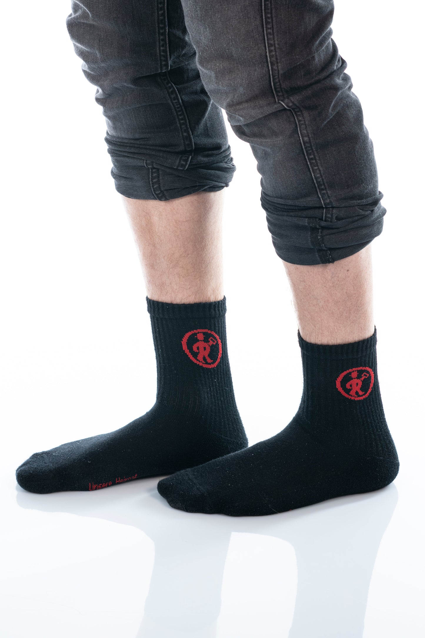 Rolinck Socke rot auf schwarz