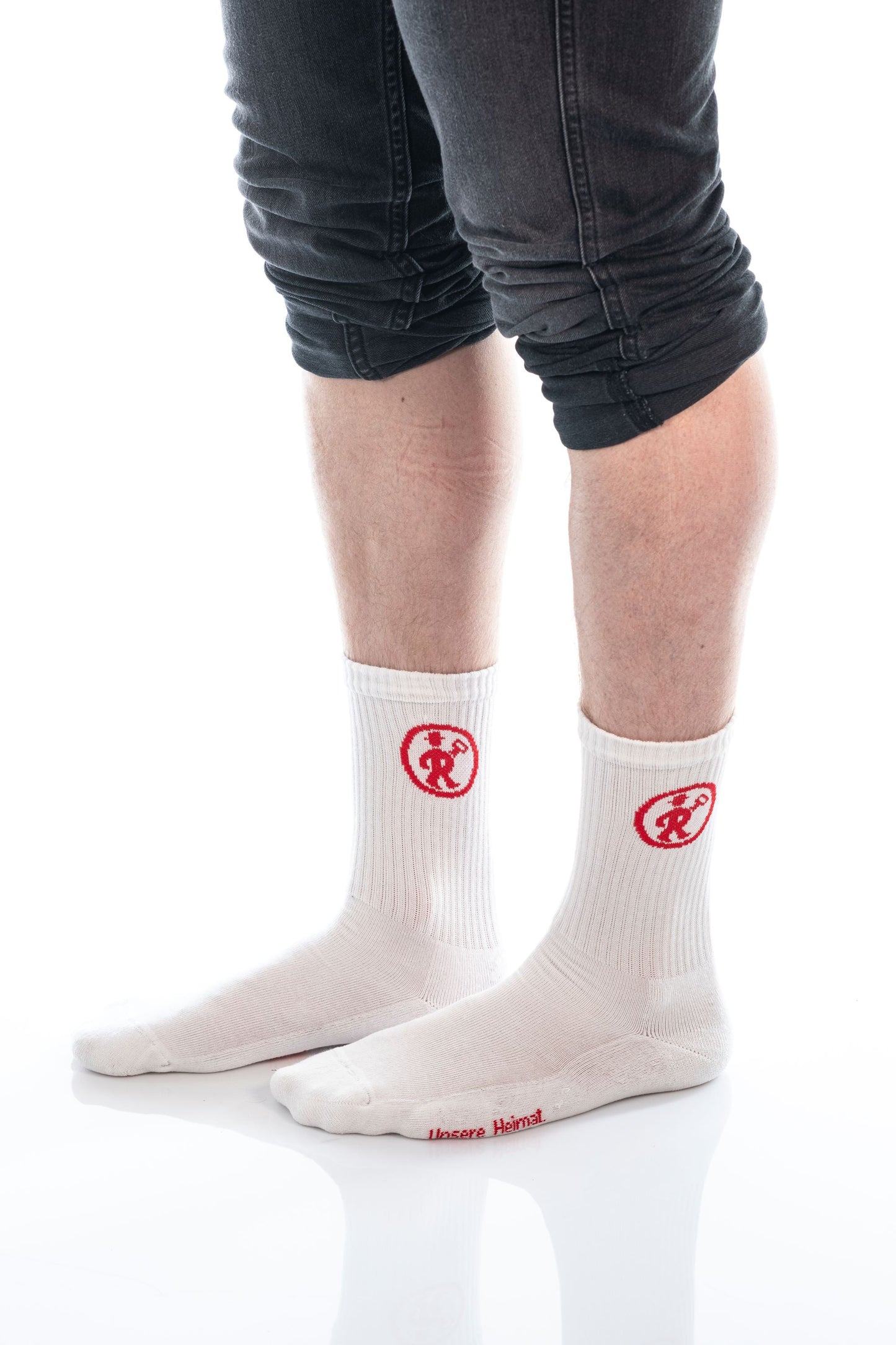 Rolinck Socke weiß mit rot