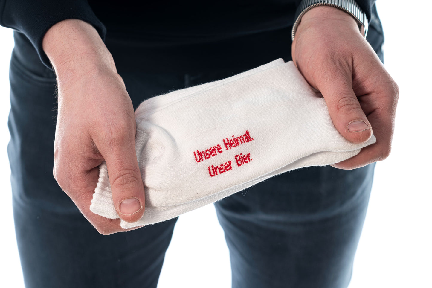 Socke mit Aufdruck "Unsere Heimat unser Bier"