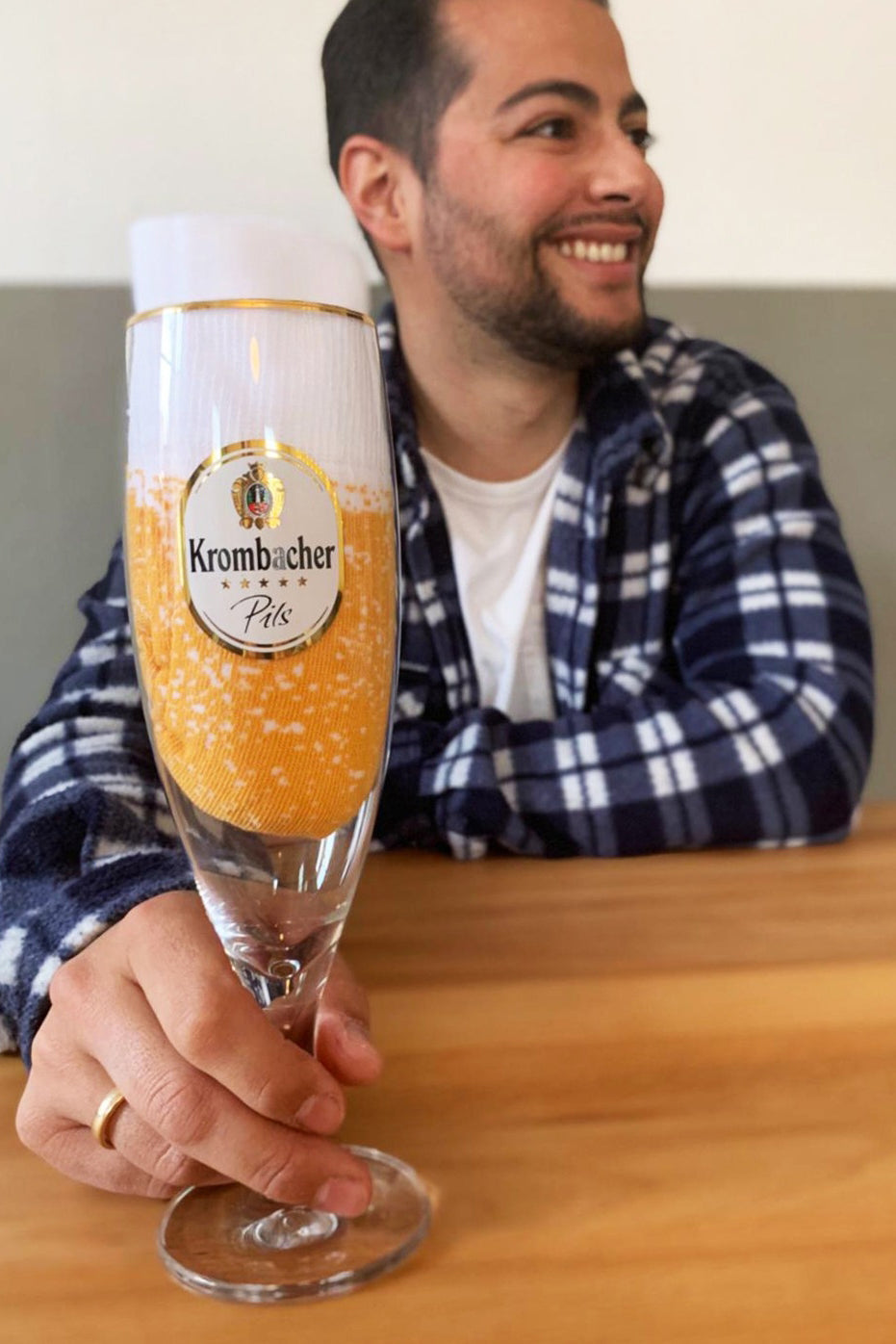 Biersocke im Glas