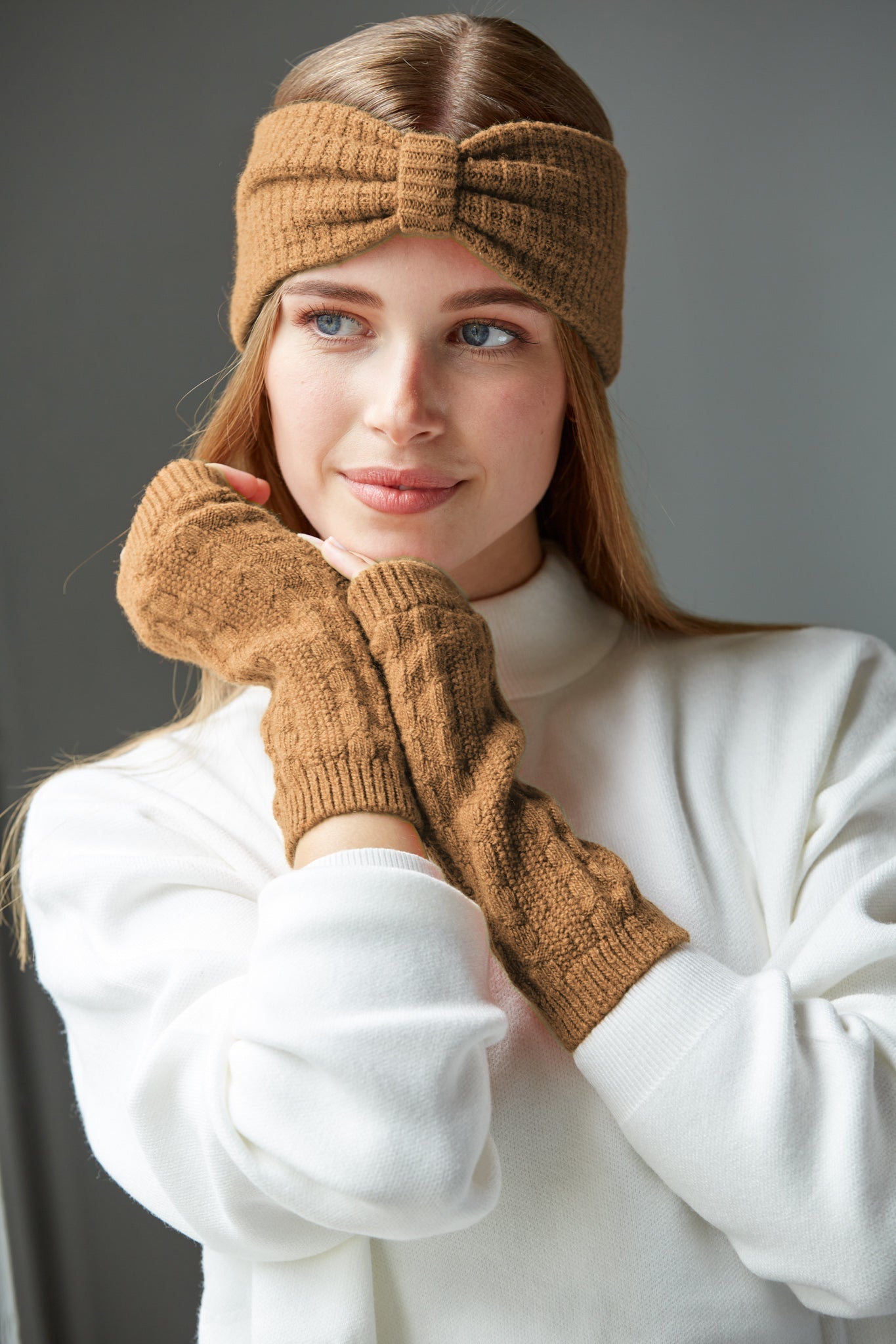 Headband PAULA Waffle - hazelnut