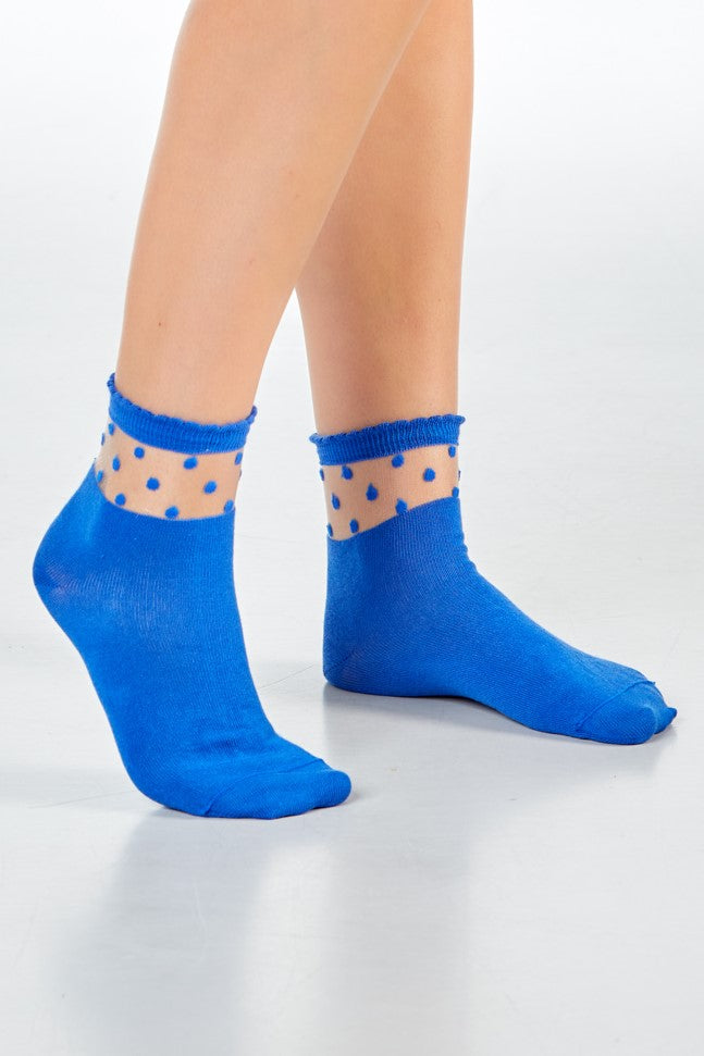 SARAH Dots - royalblau - dailysocks.berlin