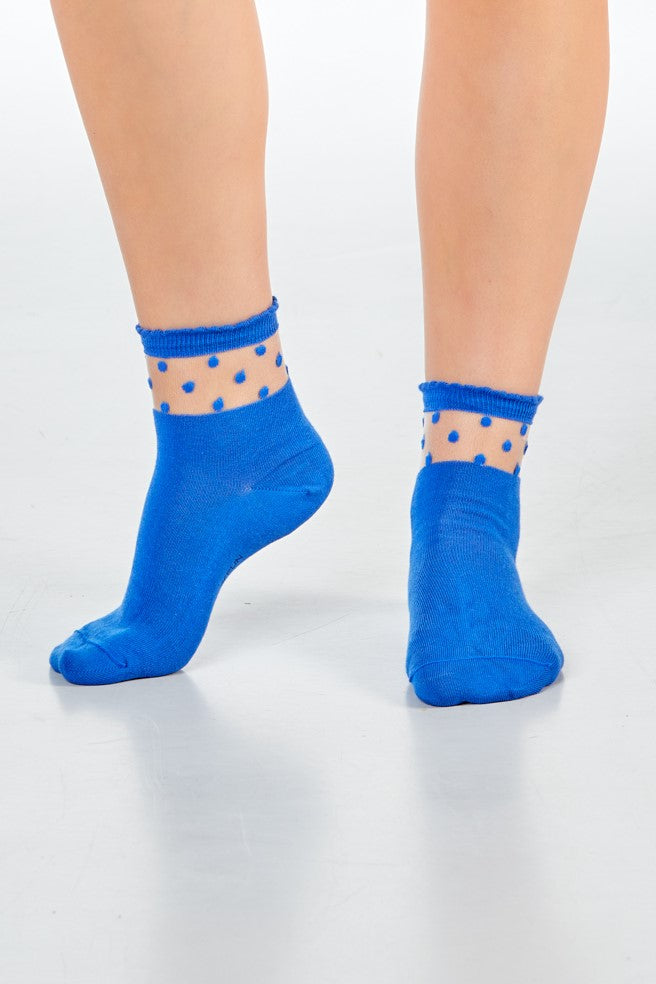 SARAH Dots - royalblau - dailysocks.berlin