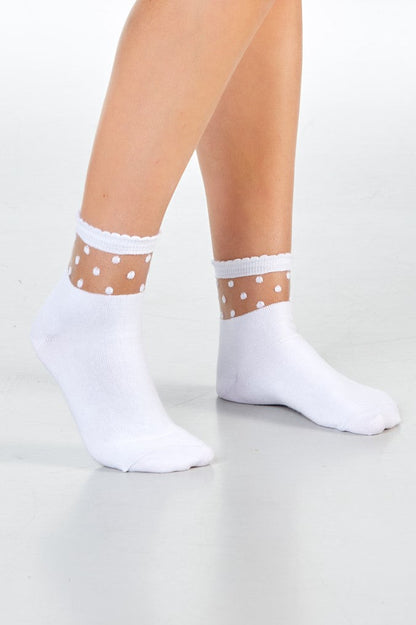 SARAH Dots - weiß - dailysocks.berlin