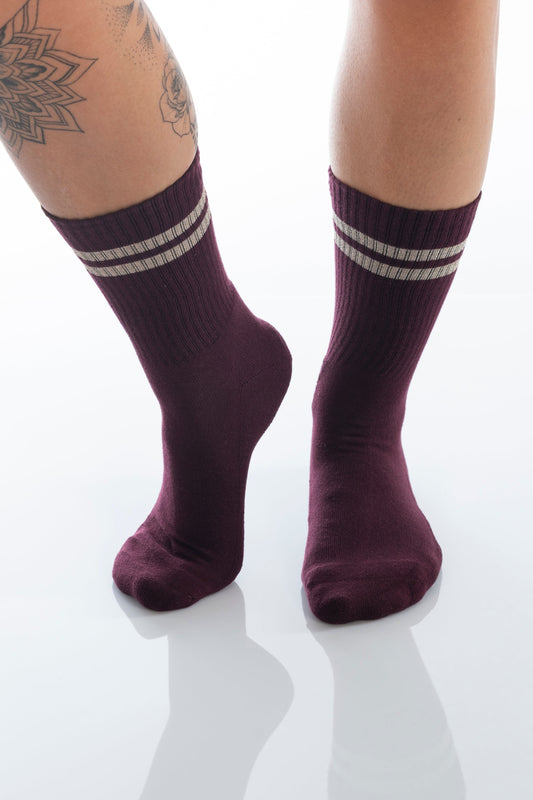 BERRY Burgund Socke mit Glitzer