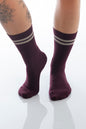 BERRY Burgund Socke mit Glitzer