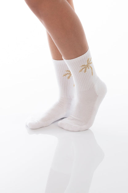 Hochwertige Tennissocke mit goldener Palme